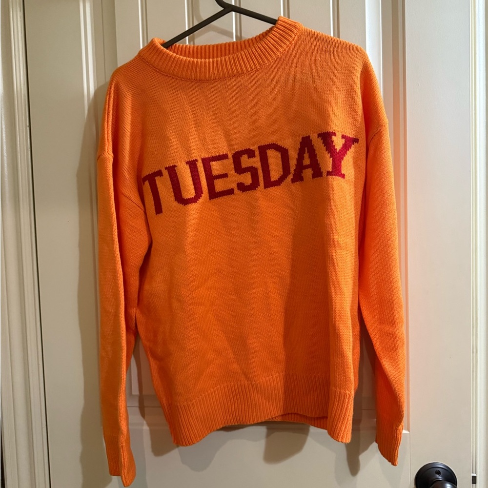 English Factory Vibrant Orange Knit Sweater